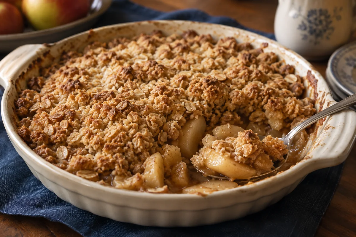 Buttery apple crumble — a little vintage colour