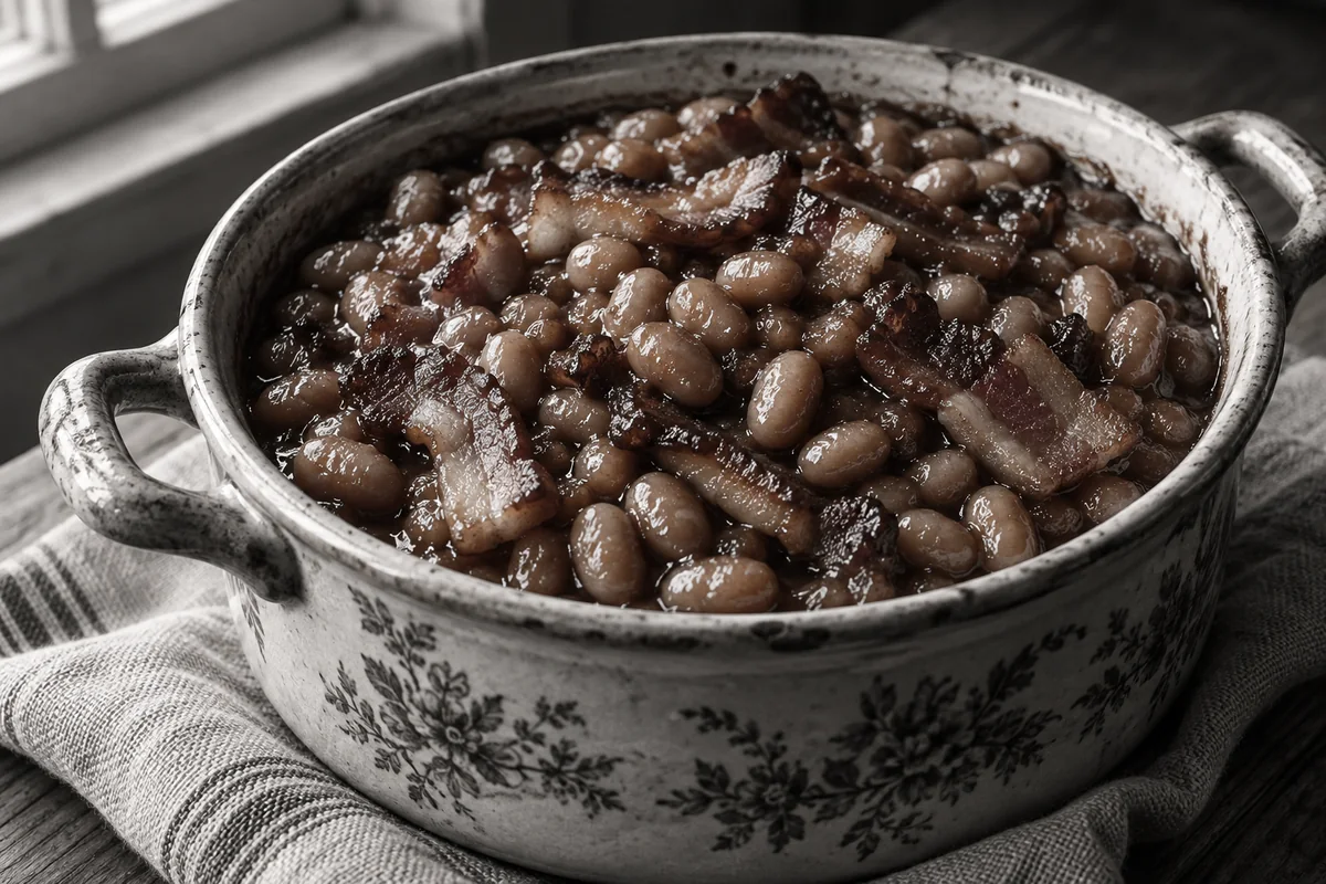 Molasses baked beans — the black-and-white years