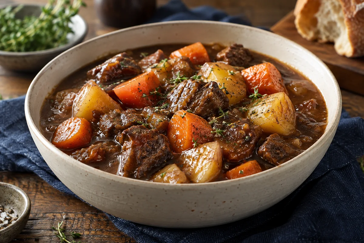 Slow Sunday beef stew — the modern table