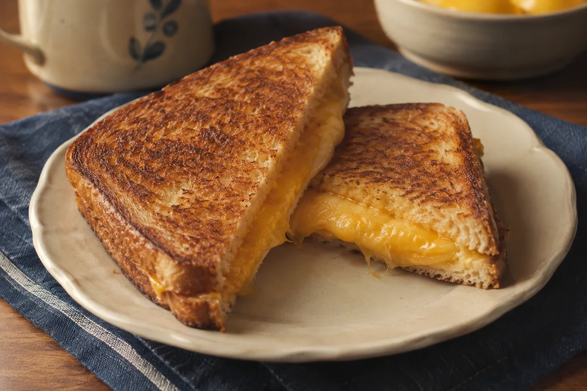 Golden grilled cheese — a little vintage colour