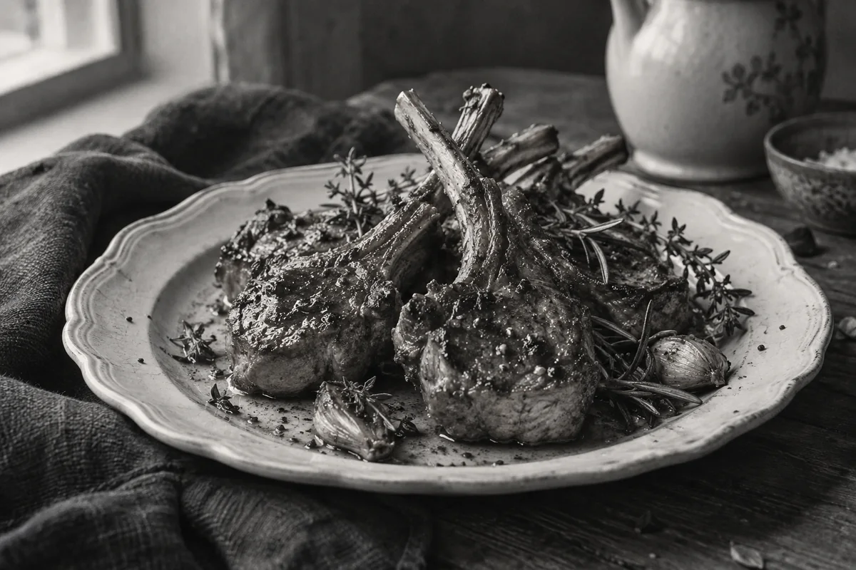 Pan-seared lamb chops — the black-and-white years