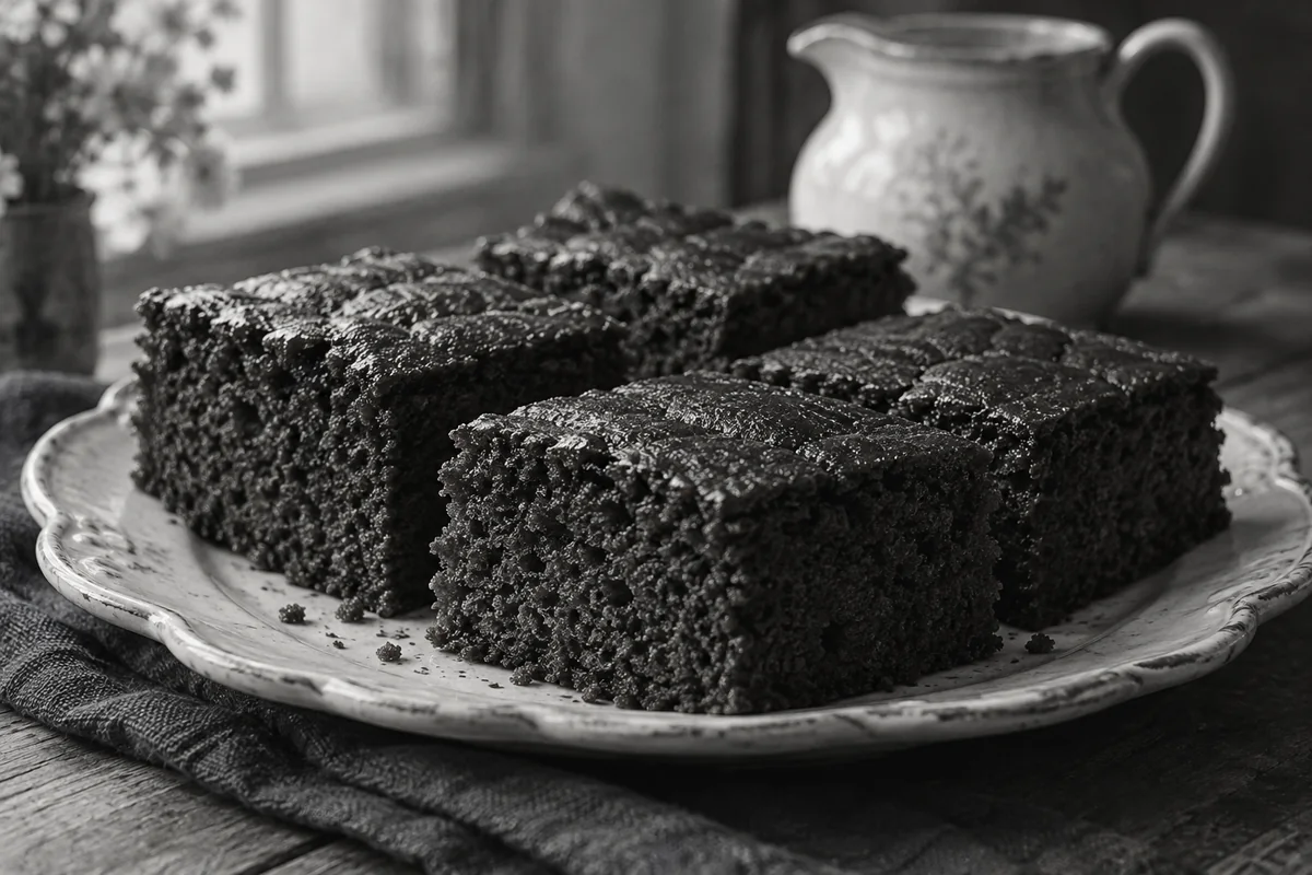 Warm molasses gingerbread — the black-and-white years
