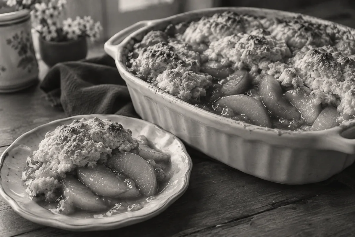 Warm peach cobbler — the black-and-white years