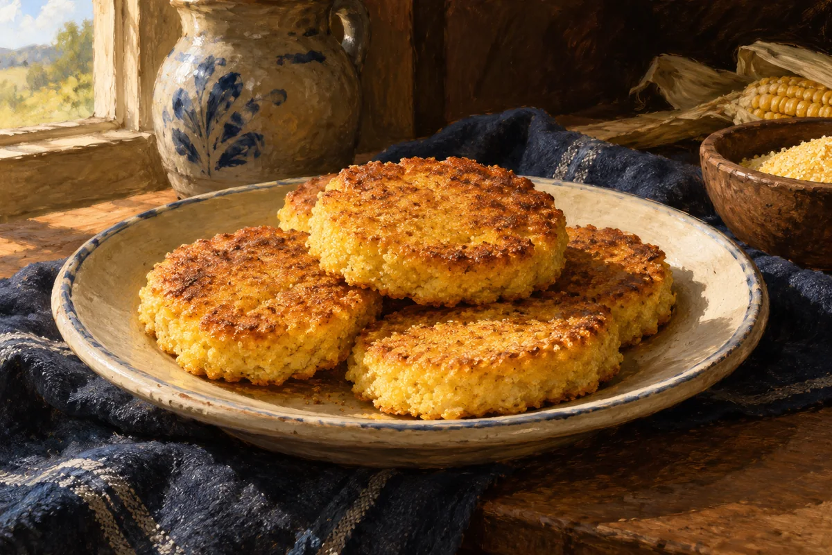 Golden corn pone — a painted table