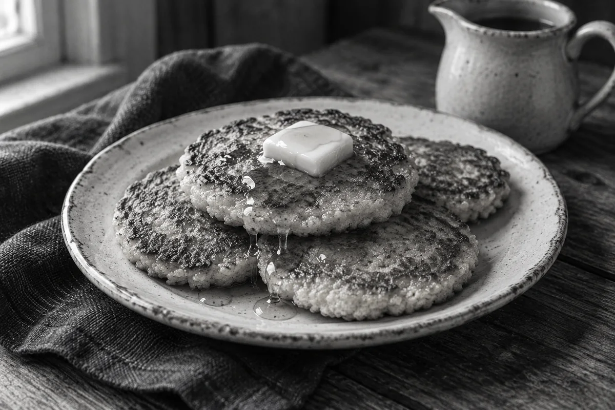 Honey-butter hoecakes — the black-and-white years