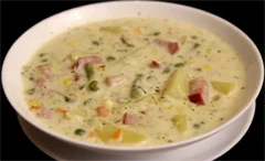 Creamy ham and potato soup