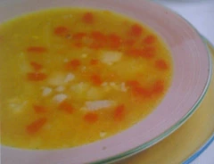Multicooker split pea soup with smoked pork